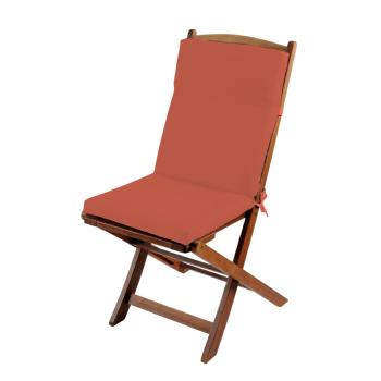 Coussin de fauteuil dperlant, Orange Rust, 90 x 40 cm, Attache clips + nouettes, 100% polyester 