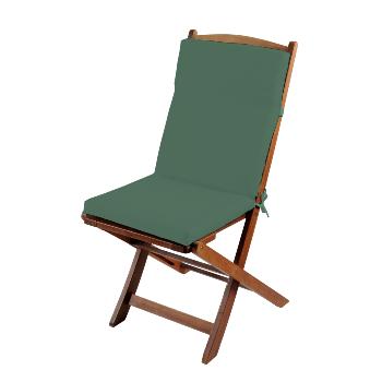 Coussin de fauteuil déperlant, Vert, 90 x 40 cm, Attache clips + nouettes, 100% polyester 