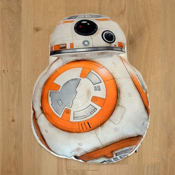 Coussin 3D Star Wars BB8, 38x32cm, Blanc, 100% Polyester