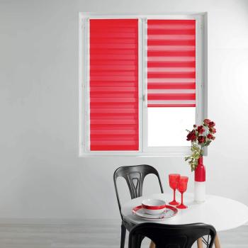 Store Enrouleur Jour/Nuit, 120x180cm, Rouge, 100% Polyester, Intérieur