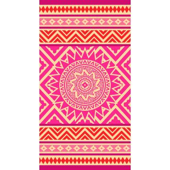 Drap de plage/Bain, Mancora Mandala, Rose/Multicolore, 86x160cm, 100% Coton, Haute qualit