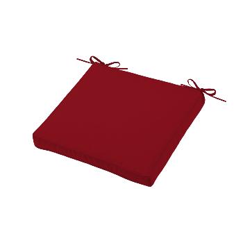 Galette de chaise dhoussable, Rouge, 40x40cm, 100% Microfibre, Attache  lacets