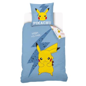 Housse de couette Pokmon Pikachu, Bleu/Jaune, Enfant, 140x200cm, 1 personne, 100% Coton
