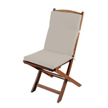 Coussin de fauteuil déperlant, Naturel, 90 x 40 cm, Attache clips + nouettes, 100% polyester 