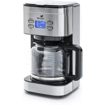 Cafetire Programmable LCD rtroclair, Family Coffee, Verre, 1,5L pour 12 Tasses