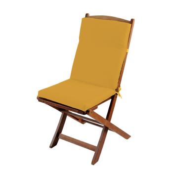 Coussin de fauteuil dperlant, Jaune Soleil, 90 x 40 cm, Attache clips + nouettes, 100% polyester 