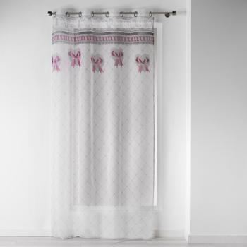 Rideau  oeillets imprim Mademoiselle sexy, Rose/Blanc, 140x260cm, 100% Polyester, Prt  poser