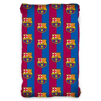 Drap housse FC Barcelona, Bara, Bordeaux/Bleu, 90x200cm, 1 personne, 100% Coton