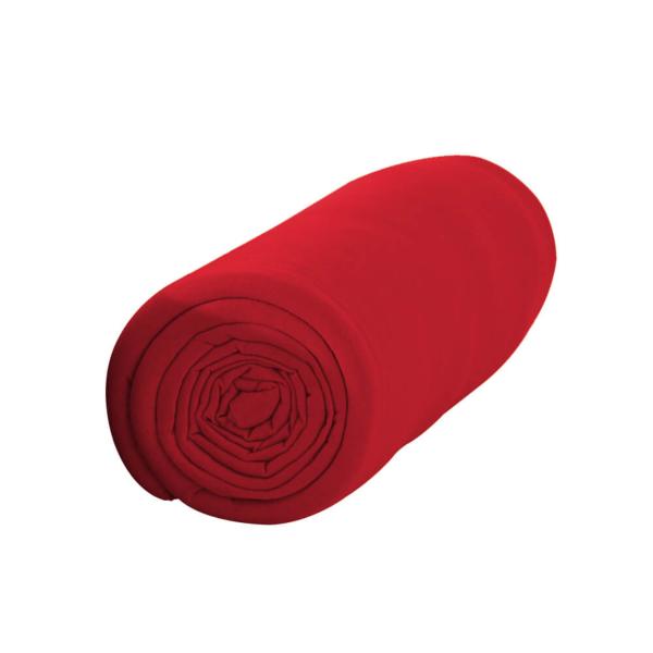 Drap housse Rouge Pomme d'amour, 180x200cm, 100% Coton - Bonnet de 30cm