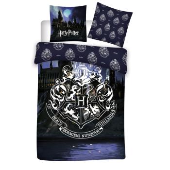 Housse de couette Harry Potter Hogwarts Lake, Gris-bleu, Enfant, 140x200cm, 1 personne, 100% Microfibre de qualit