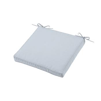 Galette de chaise déhoussable, Perle/Gris clair, 40x40cm, 100% Microfibre, Attache à lacets