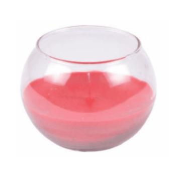 Bougie parfumée fraise, 1 mèche, Diamètre 8cm, Pot en verre