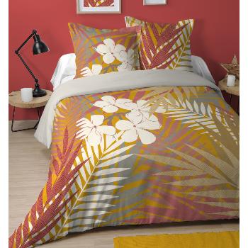 Housse de couette Manua, Thème nature, Multicolore, Adulte, 220x240cm, 2 personnes, 100% Coton