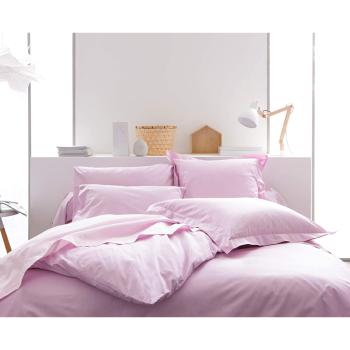 Housse de couette unie Rose Poudre de Lila, 220x240cm, 2 personnes, 100% Coton 57 fils, Oeko-tex