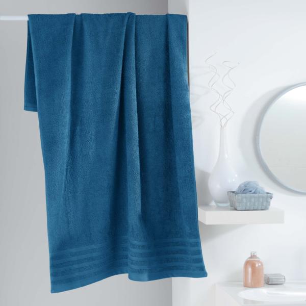 Drap de Bain 90x150cm Uni Bleu Pétrole, 100% coton