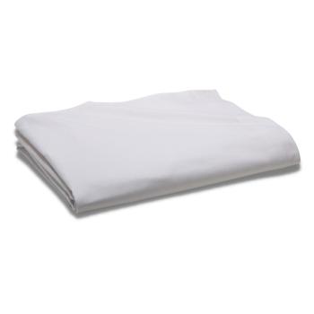 Drap plat Blanc Chantilly, 240x300cm, 2 personnes, 100% Coton 57 fils, Doux et rsistant