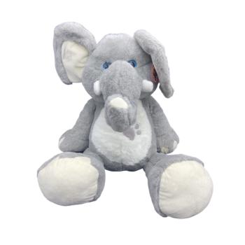 Peluche éléphant géant, Gris, 67 x 37 x 30 cm (hxLxl), Polyester