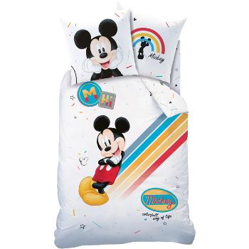 Housse de couette Mickey Colorfull, Blanc, Enfant, 140x200cm, 1 personne, 100% Coton