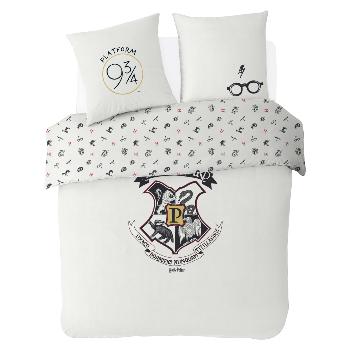 Housse de couette Harry Potter, Écru, 200x200cm, 100% Coton