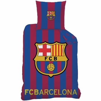 Housse de couette FC Barcelona, Bleu/Bordeaux, 140x200cm, 1 personne, 100% Coton