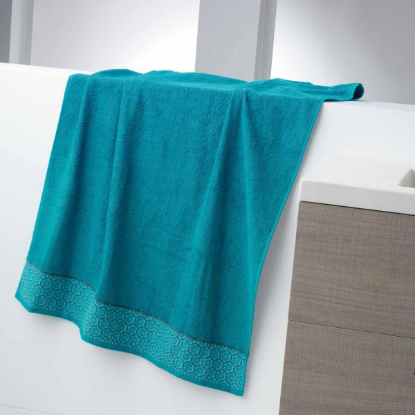 Drap de Bain Bleu 90x150cm Gamme Adélie, 100% coton