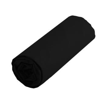 Drap housse uni 140x190cm, Bonnet de 25cm, 2 personnes, Noir, 100% Coton 57 fils, Oeko-Tex