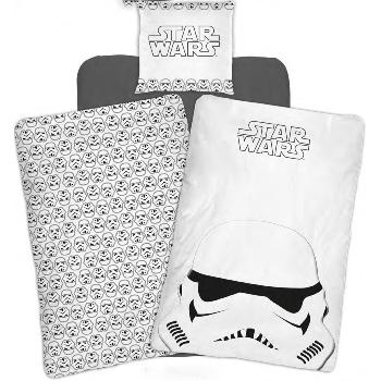 Housse de couette Star Wars Casque Stormtrooper, Noir/Blanc, Enfant, 140x200cm, 1 personne, 100% Coton Bio