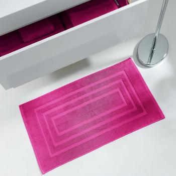 Tapis de sortie de Bain 50x85cm Uni Rose Fuchsia, 100% coton