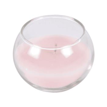 Bougie parfumée rose, 1 mèche, Diamètre 8cm, Pot en verre