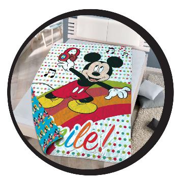 Couette Imprimée Mickey Smile, 140x200cm, 1 personne, Enfant, 100% Microfibre