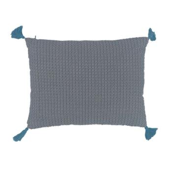 Coussin Imprimé Goa Curaçao Bleu Clair, 30x40cm, 100% Coton, Déhoussable