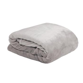 Couverture Moelleuse Doudou, Toucher tout doux, Couleur Lin, 220x240cm, 100% Polyester