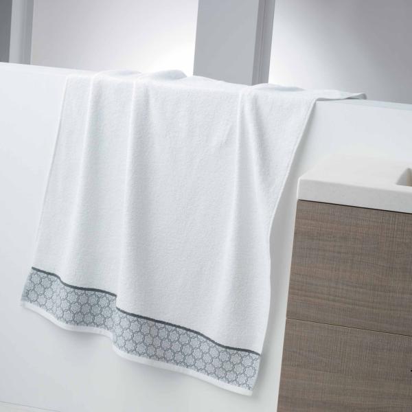 Drap de Bain Blanc 90x150cm Gamme Adélie, 100% coton