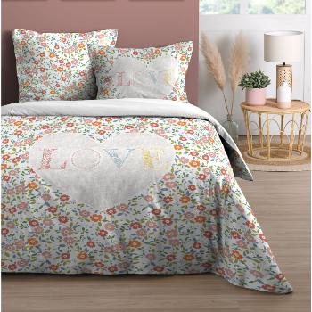 Housse de couette Fleurette, Thme floral, Multicolore, Adulte, 240x220cm, 2 personnes, 100% Coton, Oeko-tex