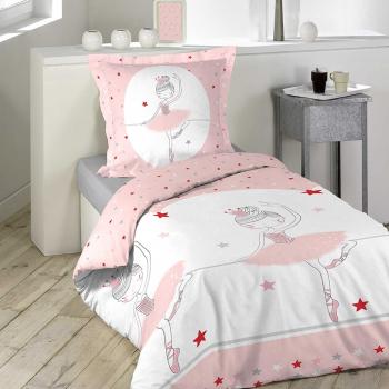 Housse de couette Danseuse, Rose, Enfant, 140x200cm, 1 personne, 100% Coton