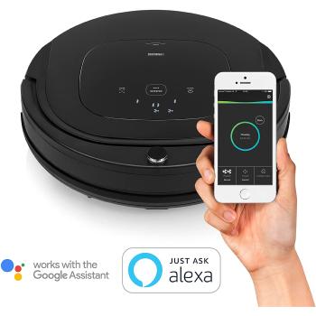 Princess Robot aspirateur intelligent, HomeWizard Connect, Google assistant/Alexa, Noir, Full Clean, Application gratuite