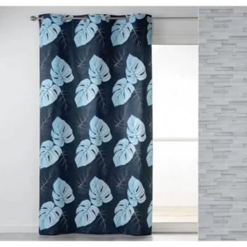 Rideau  oeillets Azur leaf, Bleu, 140x240cm, 100% Coton, Qualit suprieure, Prt  poser