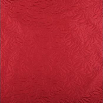 Boutis Cassandre Motifs en relief, Rouge, 240x260cm, 2 taies 65x65cm, 100% Microfibre