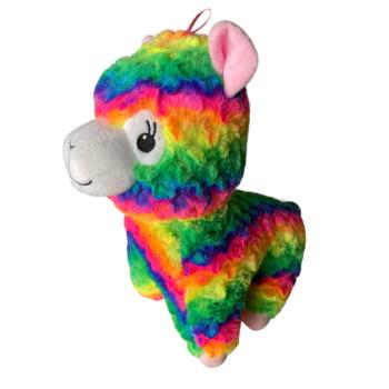 Peluche Lama color Arc-en-ciel, Multicolore, 30cm, Toucher tout doux, 100% polyester