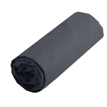 Drap housse uni 160x200cm, Bonnet de 25cm, 2 personnes, Couleur Anthracite, 100% Coton 57 fils, Oeko-Tex