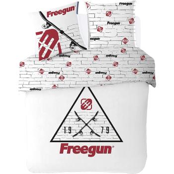 Housse de couette Freegun Skateboard, Blanc, 200x200cm, 100% Coton Oeko-Tex