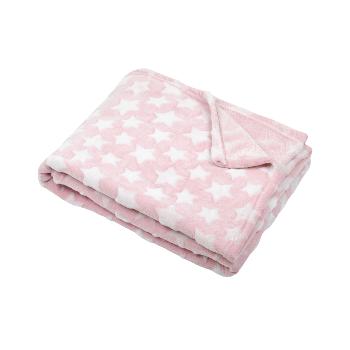 Plaid enfant toil, Extra doux, Effet relief, Rose, 130x160cm, 100% Microfibre