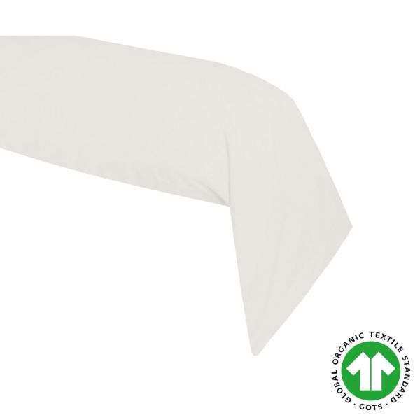 Taie de traversin coton biologique, 45x185cm, Standard, Couleur lin, 100% Coton 57 fils, Oeko-Tex