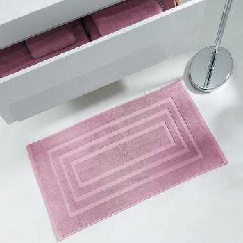 Tapis de sortie de Bain 50x85cm Uni Rose Drage, 100% coton