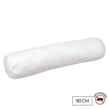 Traversin Coton 57 fils Anti-acariens, Blanc, 800gr/m², Ferme, Fibre creuse siliconée, 90cm