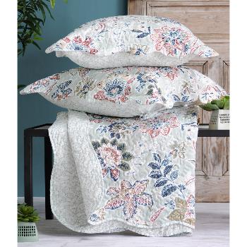 Boutis Circa Fleuri, Multicolore, 220x240cm, 2 Taies 65x65cm, 100% Microfibre