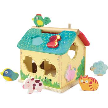 Ferme des formes, Multicolore, Jouet d'éveil en bois, 21x20x19cm