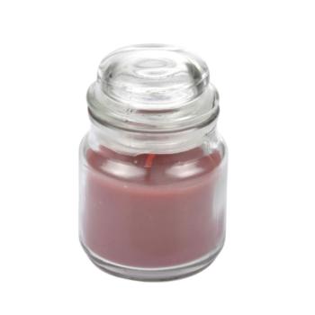 Bougie parfumée fruits rouges, 1 mèche, Diamètre 6cm, Pot en verre