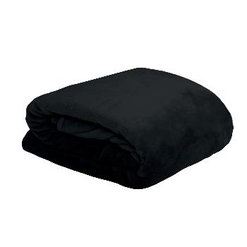 Couverture Moelleuse Doudou, Toucher tout doux, Noir, 220x240cm, 100% Polyester