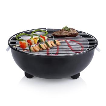 Barbecue électrique de table, 30 cm, Noir, 1250W, Idéal camping ou à la maison
